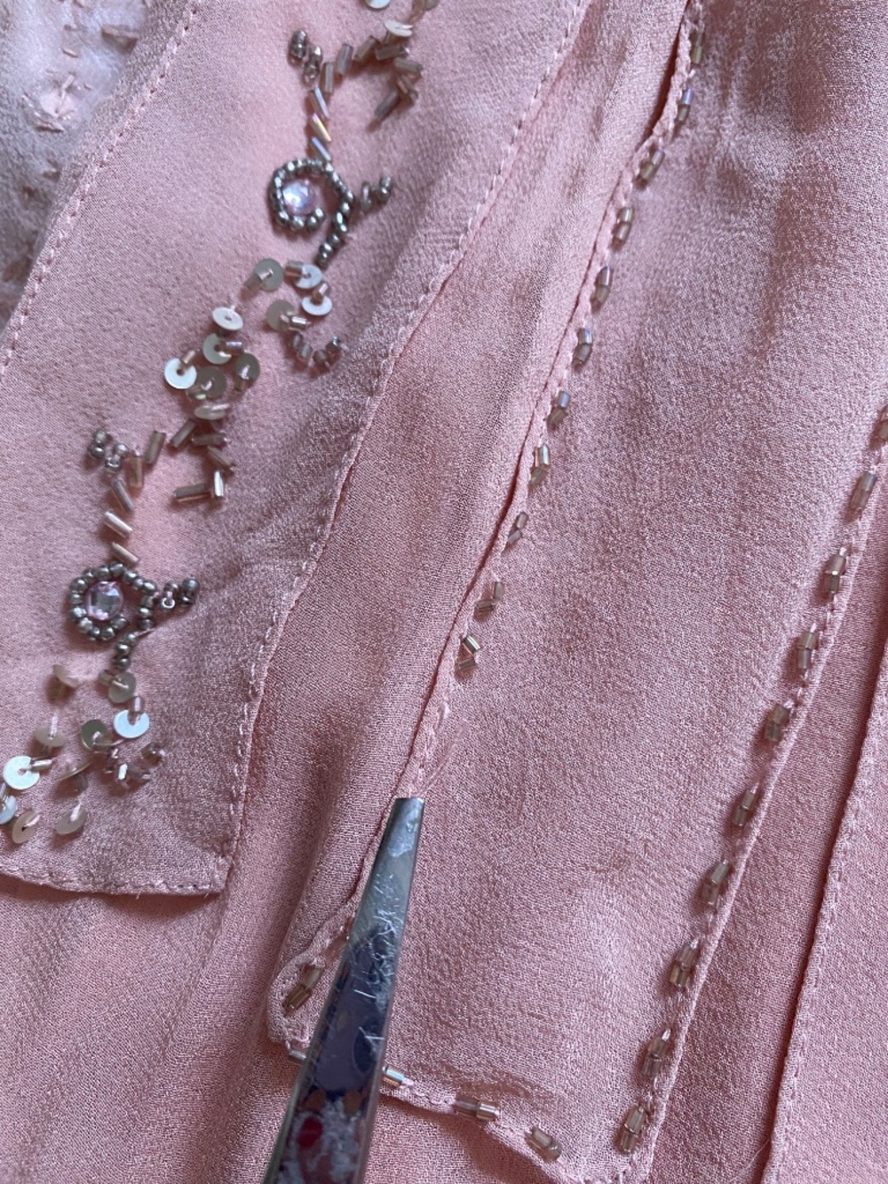 Rare Vintage y2k Sue Wong Pink Silk Beaded Flapper Party Dress Size 2 *read* - Picture 3 of 12
